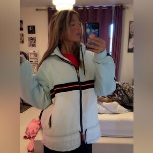 Super Cool Used / Worn PE Nation Light Blue Hooded Windbreaker Zip up Jacket